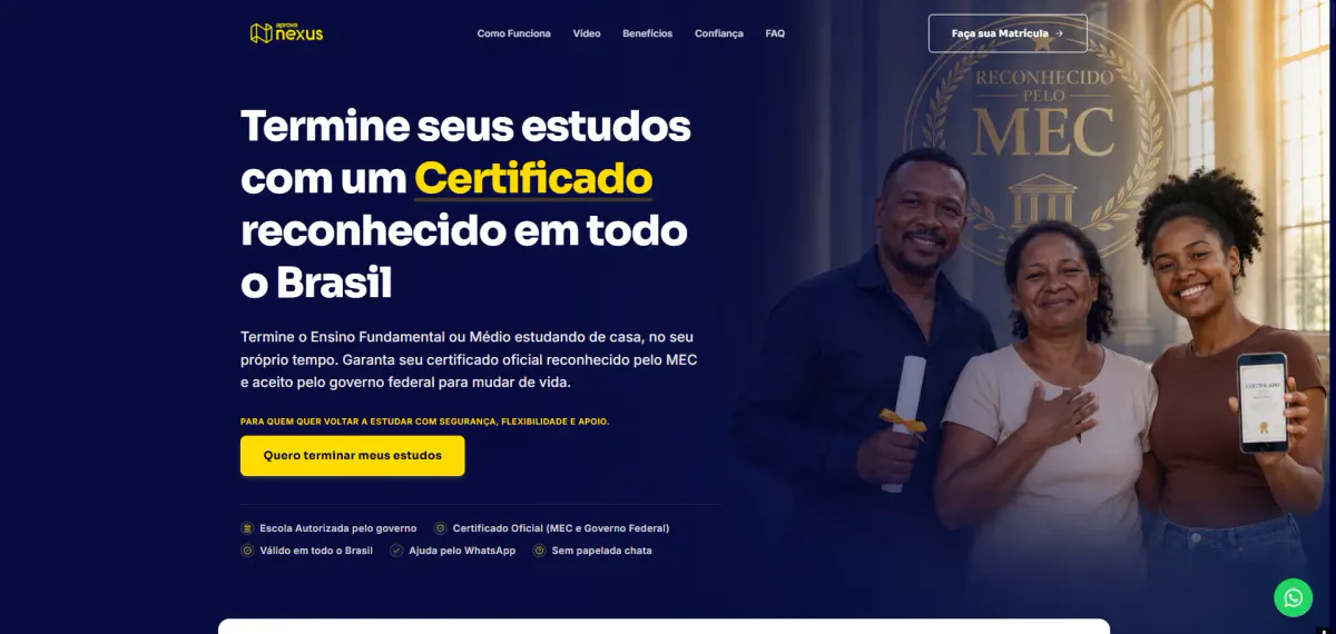 EJA Nexus — Landing page & aquisição